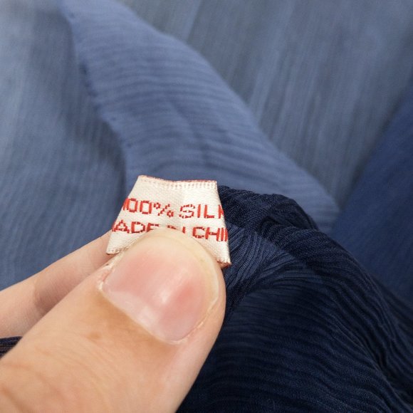 Vintage Silk Tie Dye Ombre Print Sheer Scarf Pink - Picture 11 of 13